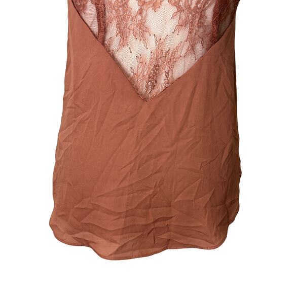 Lush Sleeveless Lace Top Trimmed Back Cami Lightweight Burnt Orange W Small NWT - Picture 7 of 11